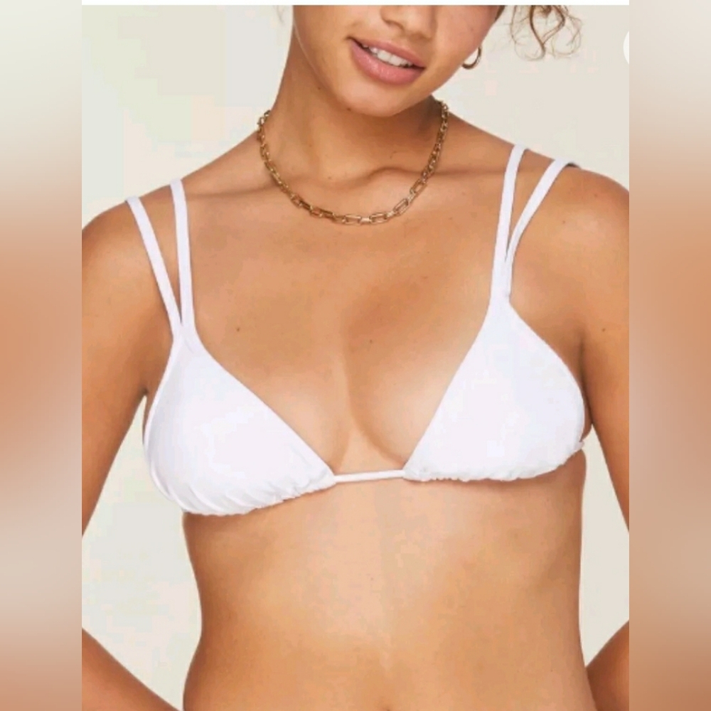 Nwt Andie Swim X Demi Moore Cannes Bikini Top White Medium